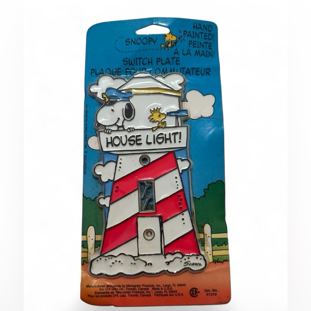 Vintage 1981 Snoopy Lighthouse Switch Plate new in original package